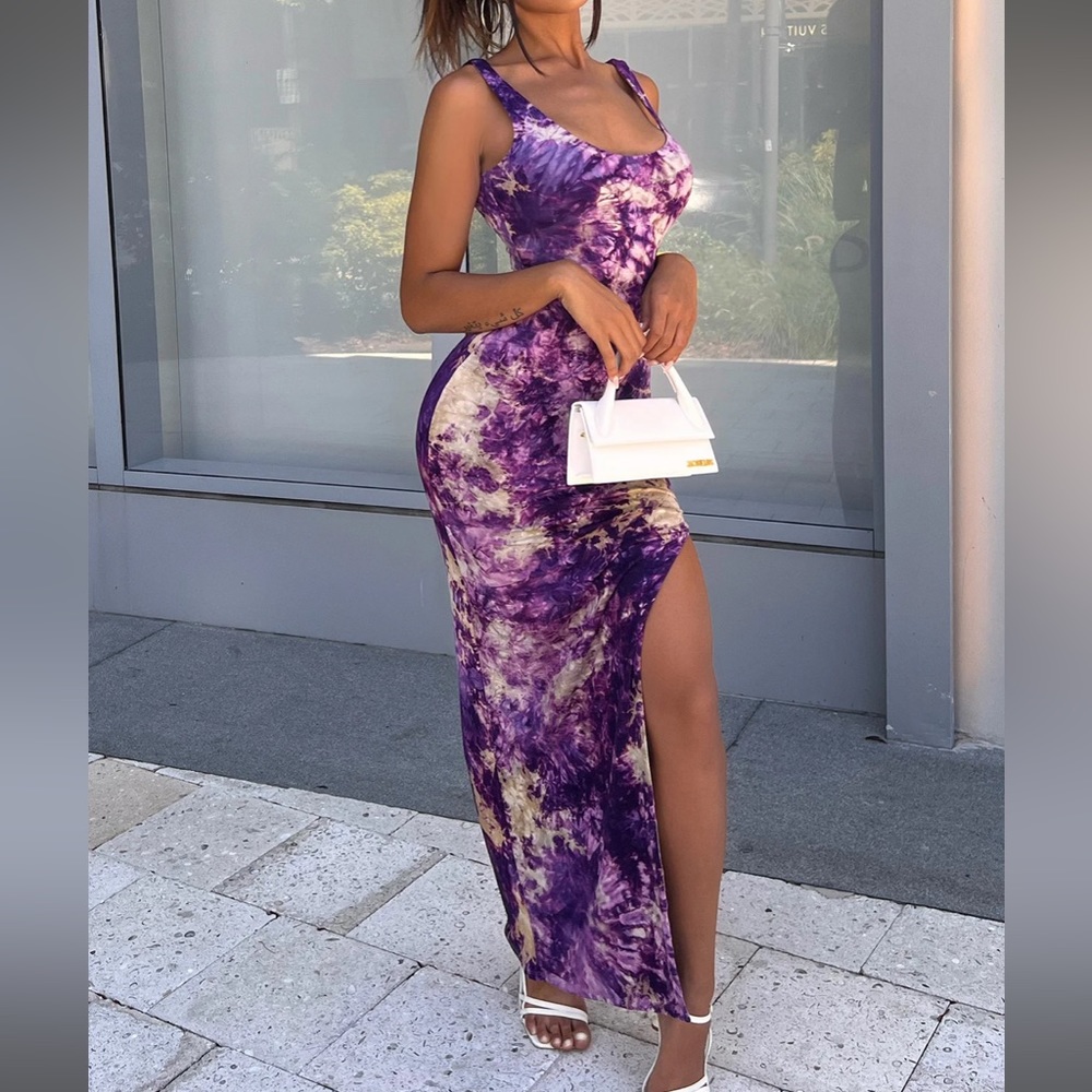 Fashion Nova Tie Dye Maxi Dress